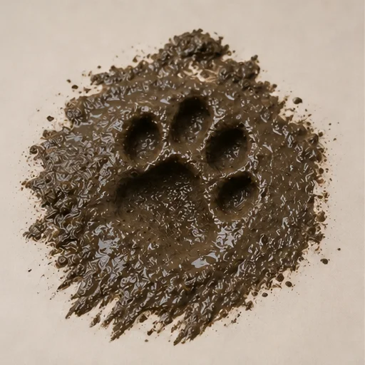 Paw print mud