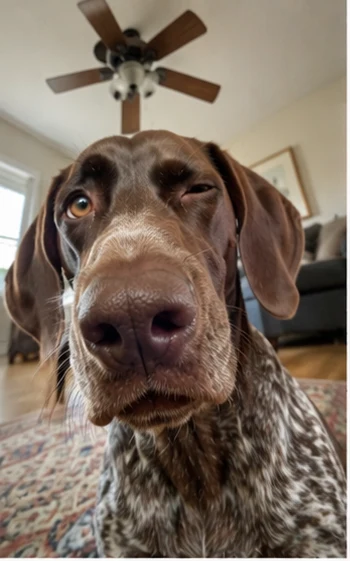 German shorthaired pointer selfie